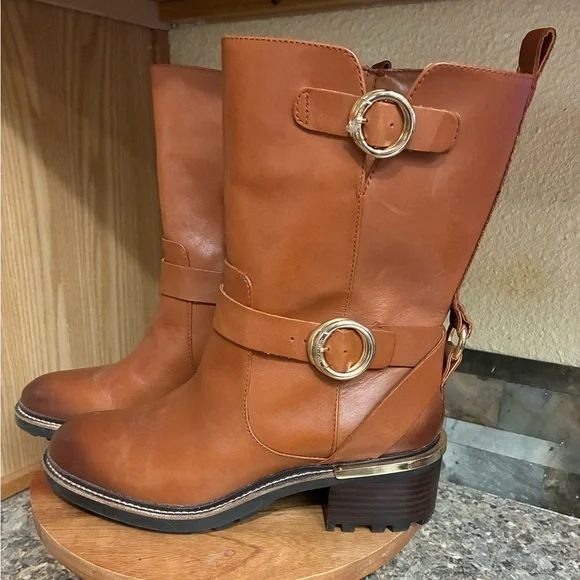 Vince Camuto Brown Leather Boots - Picture 1 of 5